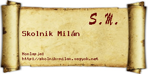 Skolnik Milán névjegykártya