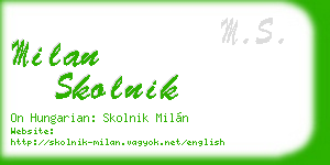 milan skolnik business card
