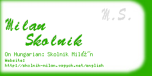 milan skolnik business card